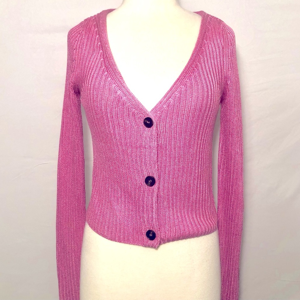 Free People Pink Knitted Cardigan Size Small